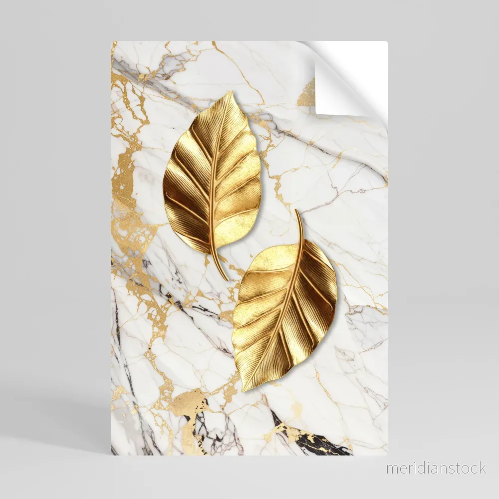 MARBLE MEETS NATURE Självhäftande Vertikal Poster - Bild 2
