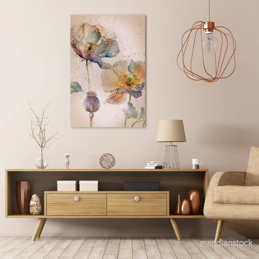 SOFTEN POPPY Vertical Canvas Print - Bild 2