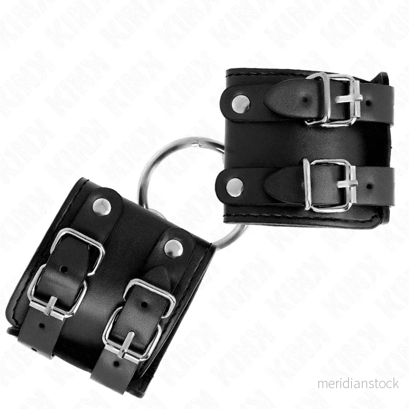 KINK - FIXED WRIST RESTRAINTS WITH RING AND STUDS ADJUSTABLE BLACK 17-22 CM X 6.5 CM - Bild 2