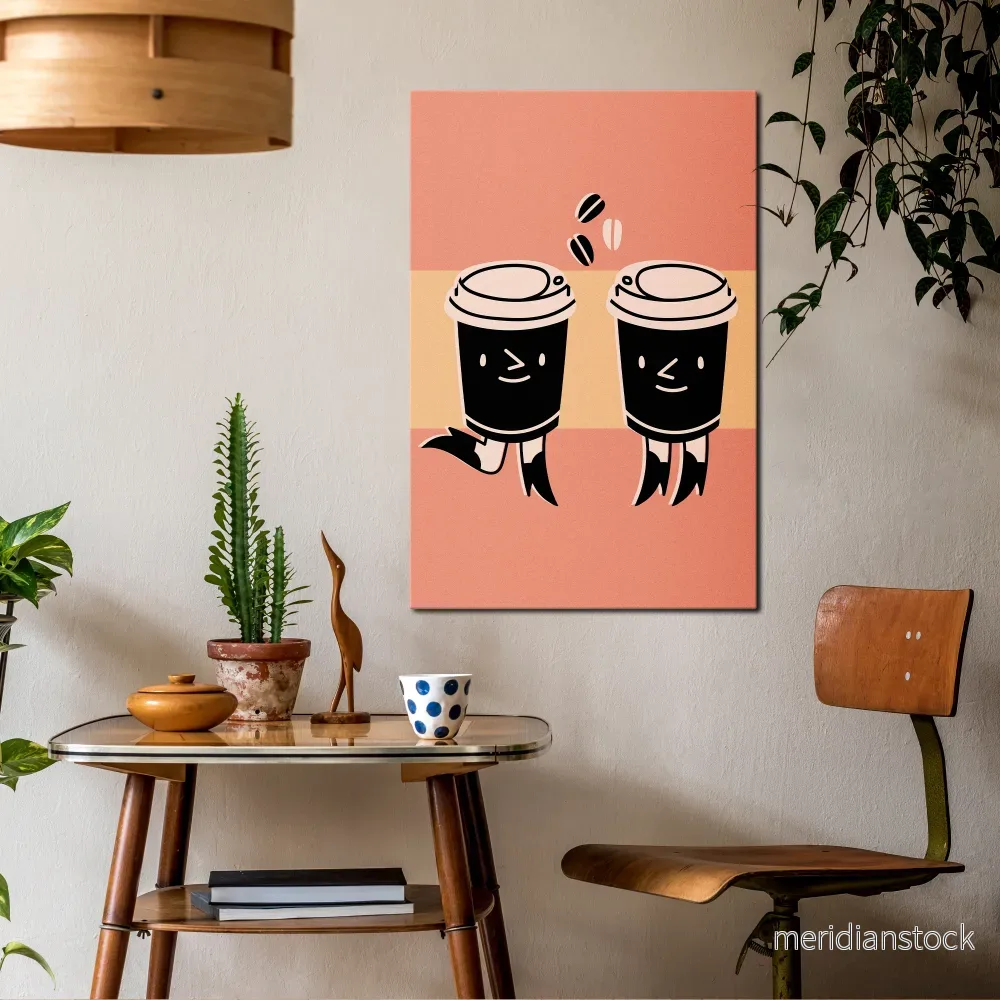 JOYFUL COFFEE Vertical Canvas Print - Bild 2