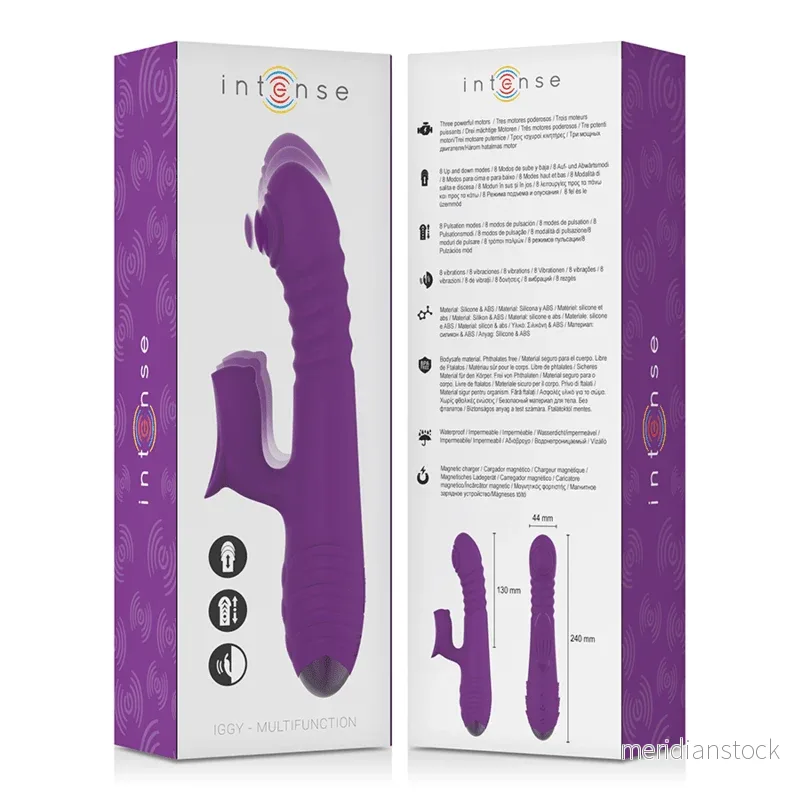 INTENSE - IGGY MULTIFUNCTION RECHARGEABLE VIBRATOR UP & DOWN WITH CLITORAL STIMULATOR PURPLE - Bild 3