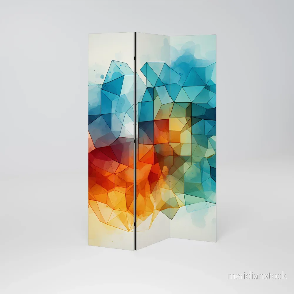 VIBRANT FACETS UNITE Dekorativ rumsavdelare – 3 paneler VIBRANT FACETS UNITE Dekorativ rumsavdelare – 3 paneler