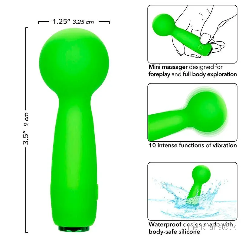 CALEXOTICS - NEON VIBES THE BUBBLY VIBE MINI MASSAGER 10 VIBRATIONS GREEN - Bild 2