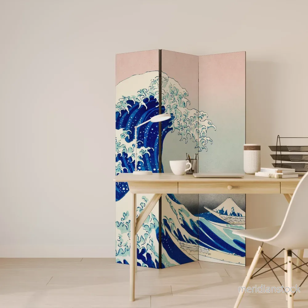 THE GREAT WAVE Dekorativ rumsavdelare – 3 paneler - Bild 3