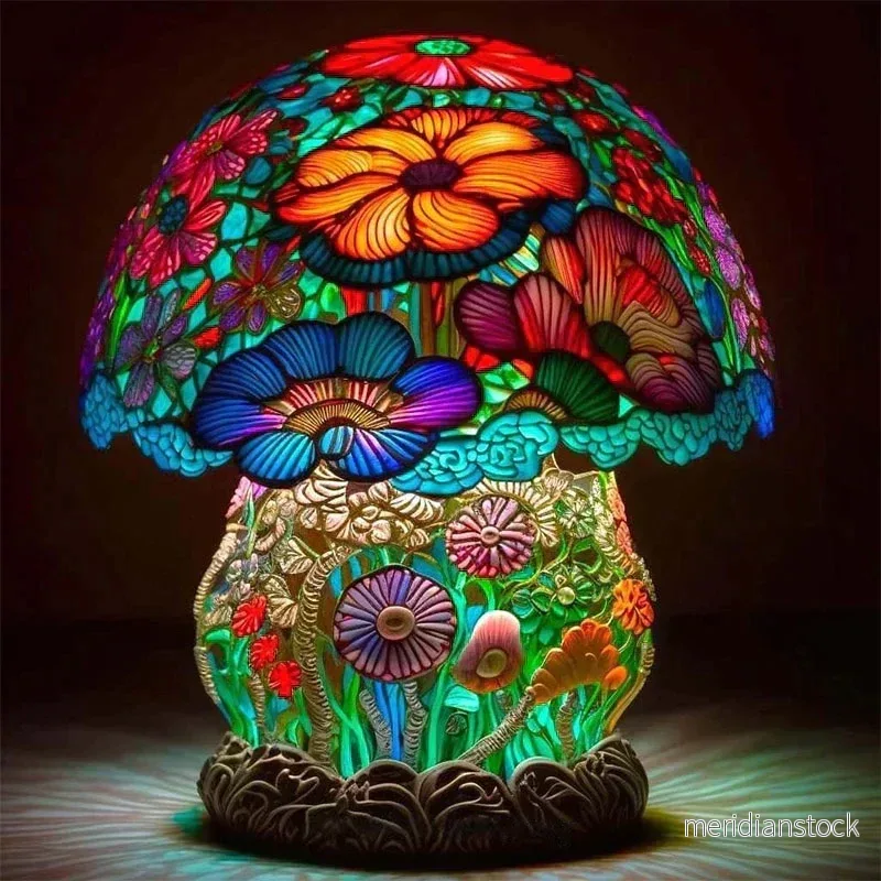 Förtrollande glasmålning bordslampa - DreamGlow - Bild 2