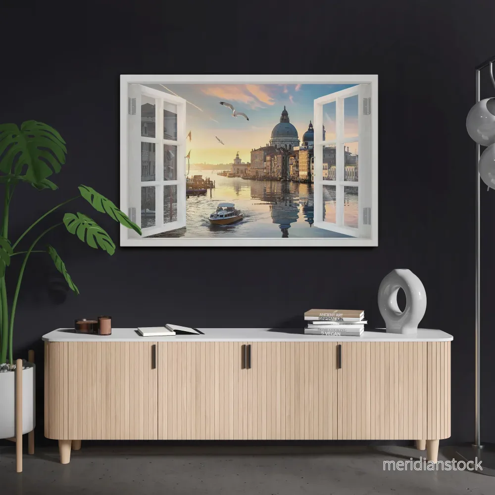 WINDOW TO VENICE Horizontal Canvas Print