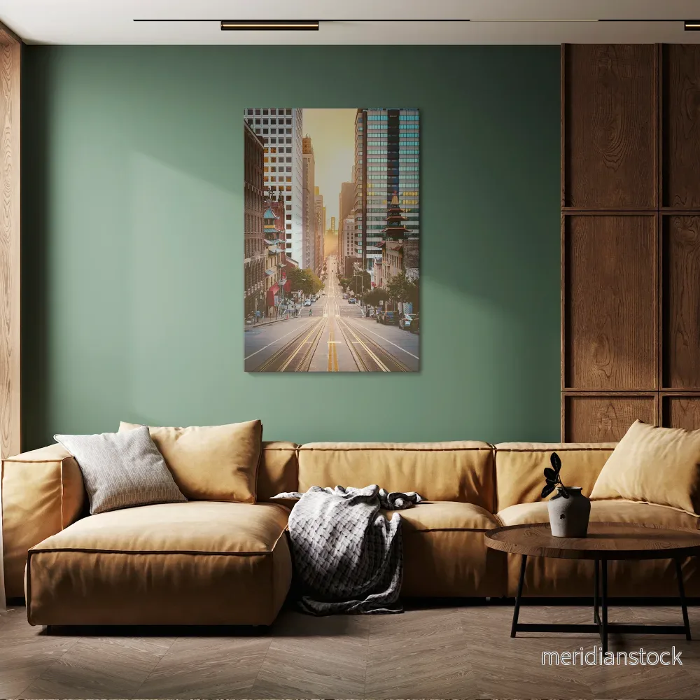 SUNSET CITYSCAPE SYMPHONY Vertical Canvas Print - Bild 2