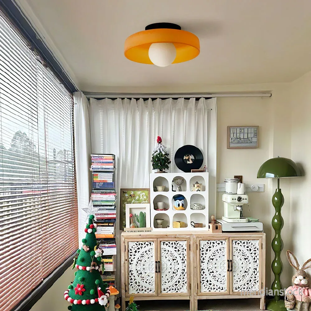 Taklampa i runt glas – färgad halvinfälld plafond i 2 storlekar - Bild 3