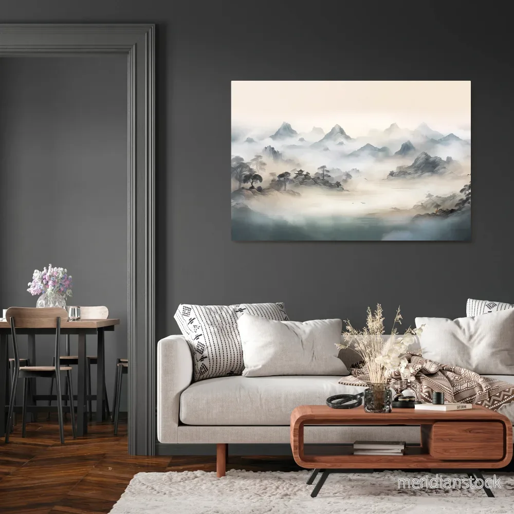 HIDDEN TEMPLE MIST Horizontal Canvas Print - Bild 2