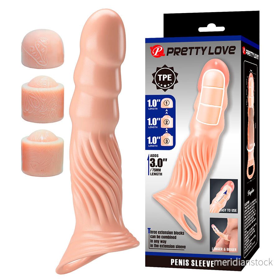 PRETTY LOVE - TEXTURED PENIS SHEATH WITH EXTENDERS - Bild 2