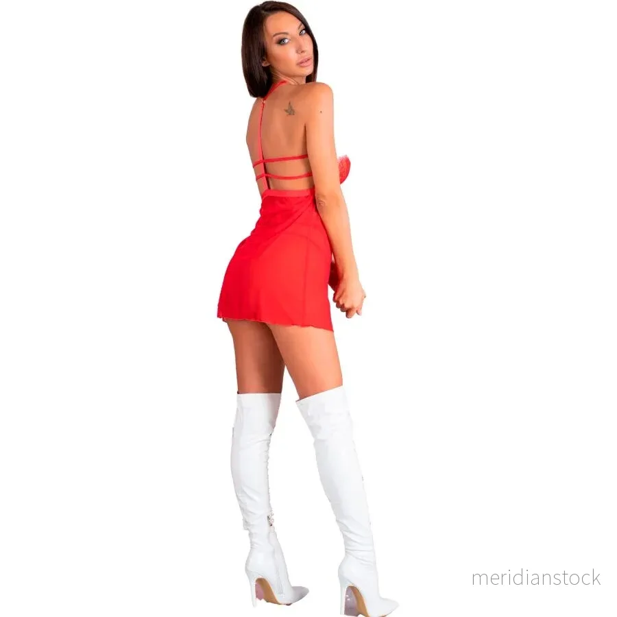 LIVCO CORSETTI FASHION - SANTAS CANDY LC 90722 CHRISTMAS CHEMISE + THONG S/M - Bild 3
