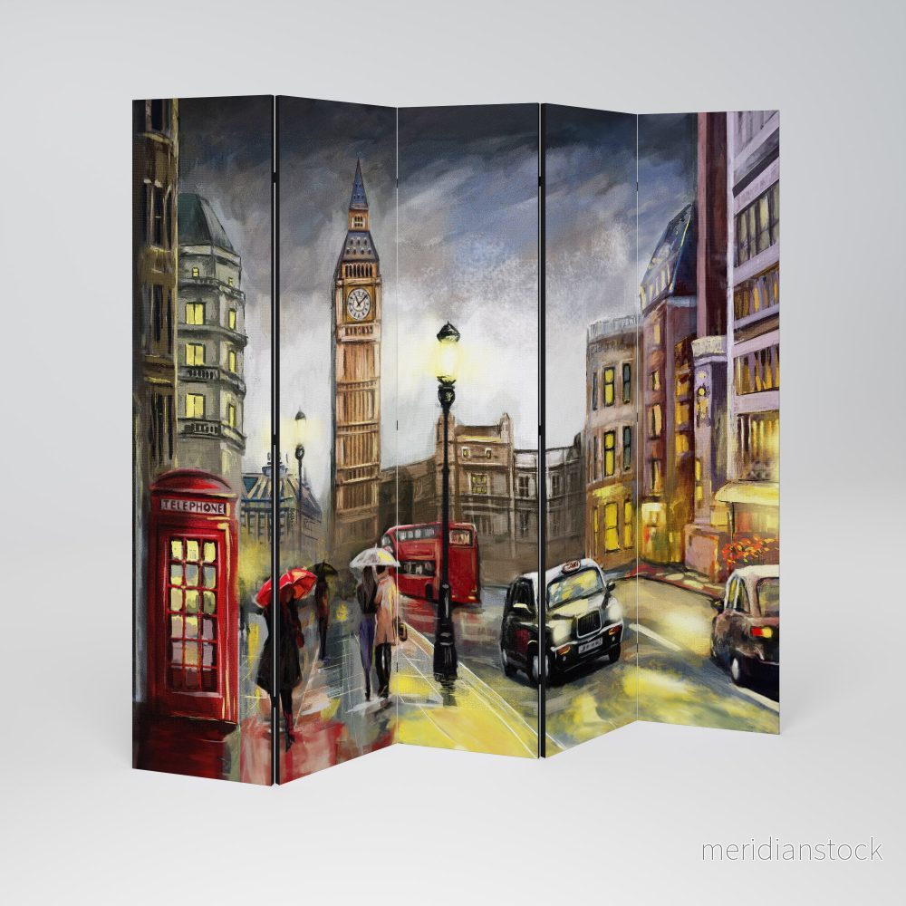 LONDON'S TIMELESS VIBES Dekorativ rumsavdelare – 5 paneler - Bild 2