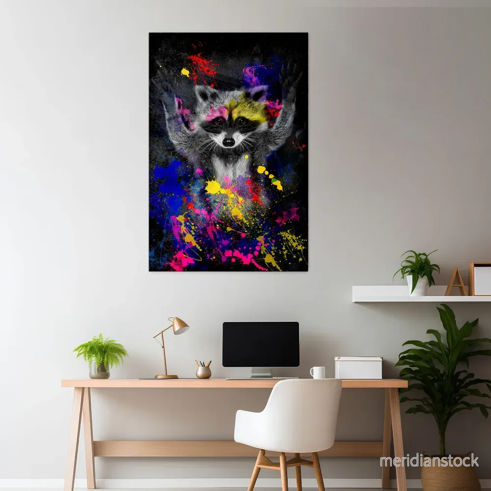 RACCOON ARTISTRY Vertical Canvas Print