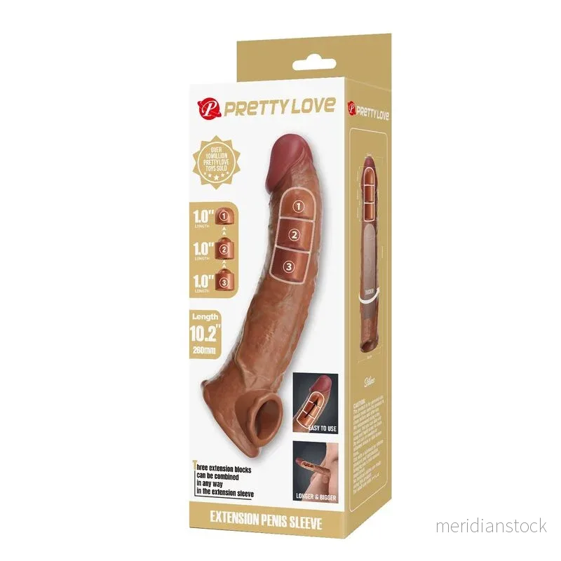 PRETTY LOVE - ADJUSTABLE PENIS EXTENSION SLEEVE 26 CM Ø 4 CM NATURAL - Bild 3