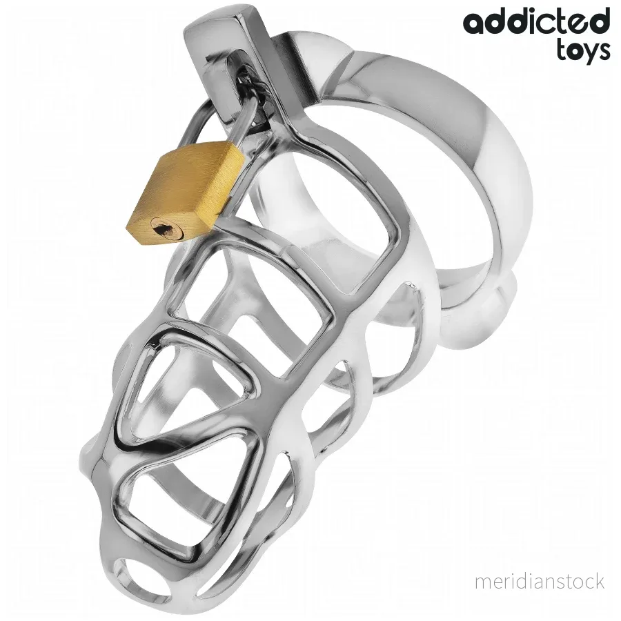ADDICTED TOYS LOCKED - SILVER LOCK METAL PENIS CAGE SIZE S - Bild 2