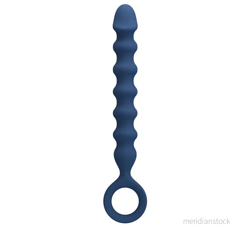 MR PLAY - BLUE SILICONE ANAL BEADS & ANAL PLUG -Ø- 3,4 CM - 28.5 CM - Bild 2