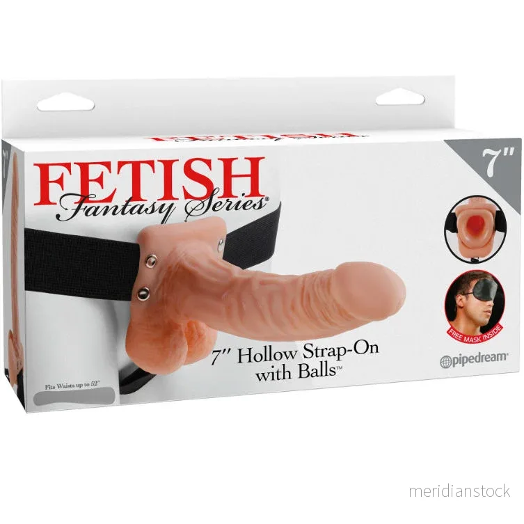 FETISH FANTASY SERIES - SERIES 7 HOLLOW STRAP-ON WITH BALLS 17.8CM FLESH - Bild 2