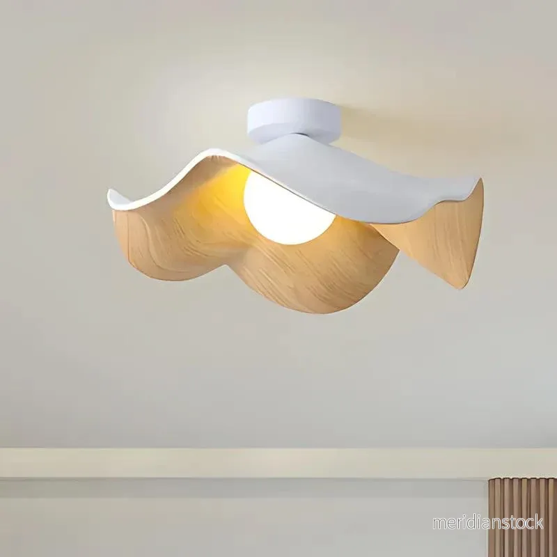 Taklampa i trä – japandi plafond i svart eller vit, skandinavisk design - Bild 2