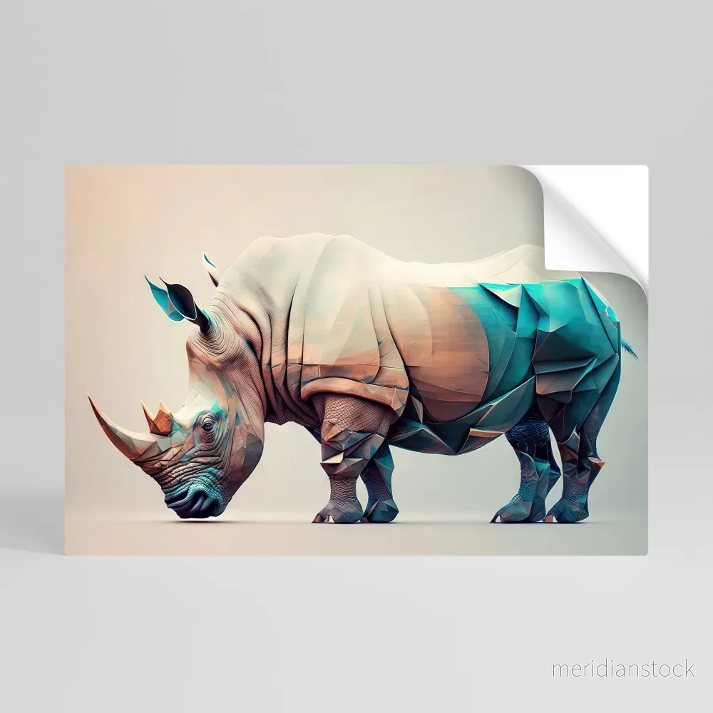 FUTURISTIC RHINO Självhäftande Horisontell Poster FUTURISTIC RHINO Självhäftande Horisontell Poster