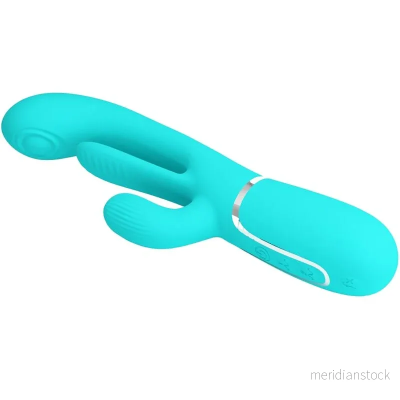 PRETTY LOVE - SHANIA TRIPLE RABBIT MULTIFUNCTION VIBRATOR 3 IN 1 BLUE - Bild 2
