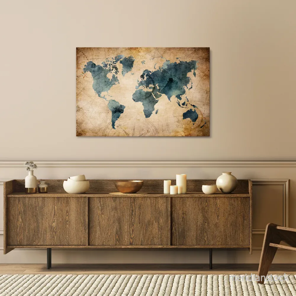 VINTAGE WORLDVIEW Horizontal Canvas Print