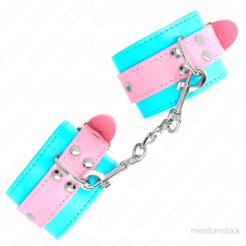 KINK - CUTE WRIST RESTRAINTS BLUE / PINK ADJUSTABLE 16-28 CM X 5 CM - Bild 2