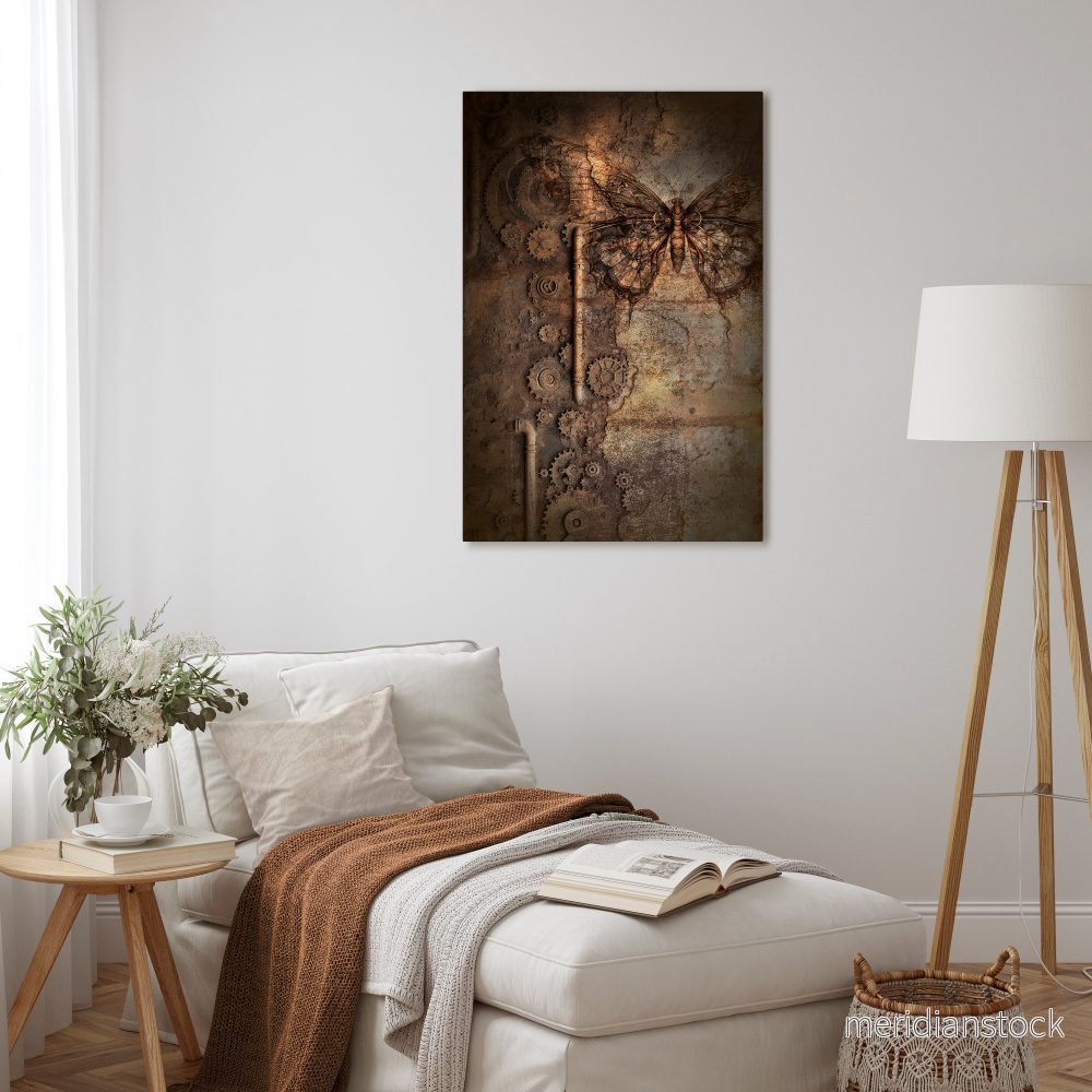 MECHANICAL BUTTERFLY Vertical Canvas Print - Bild 2