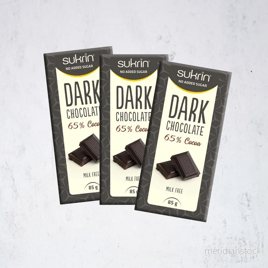 Sockerfri Mörk Choklad SUKRIN 65% 3-pack - Bild 3