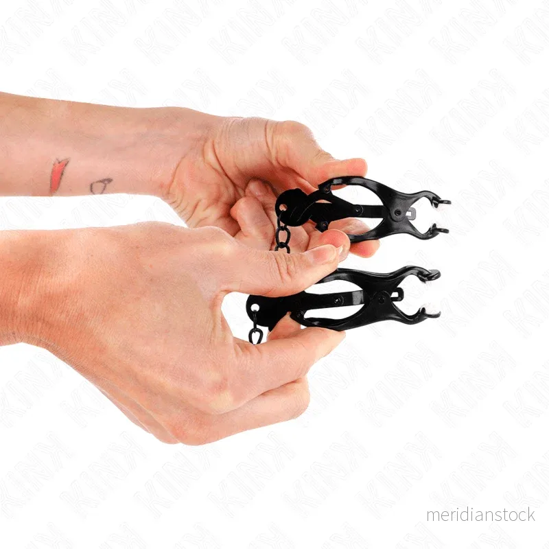 KINK - JAPANESE CLOVER NIPPLE CLAMPS WITH CHAIN BLACK 30 CM - Bild 2