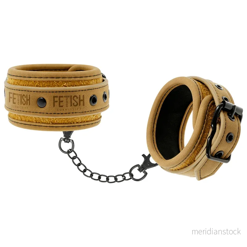 FETISH SUBMISSIVE ORIGEN - VEGAN LEATHER ANKLE CUFFS WITH NEOPRENE LINING - Bild 2