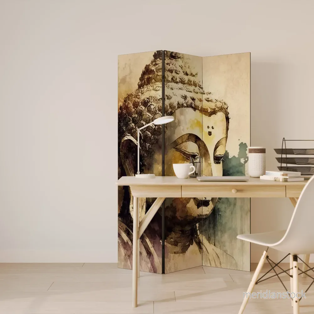 TRANQUIL BUDDHA WHISPERS Dekorativ rumsavdelare – 3 paneler - Bild 3