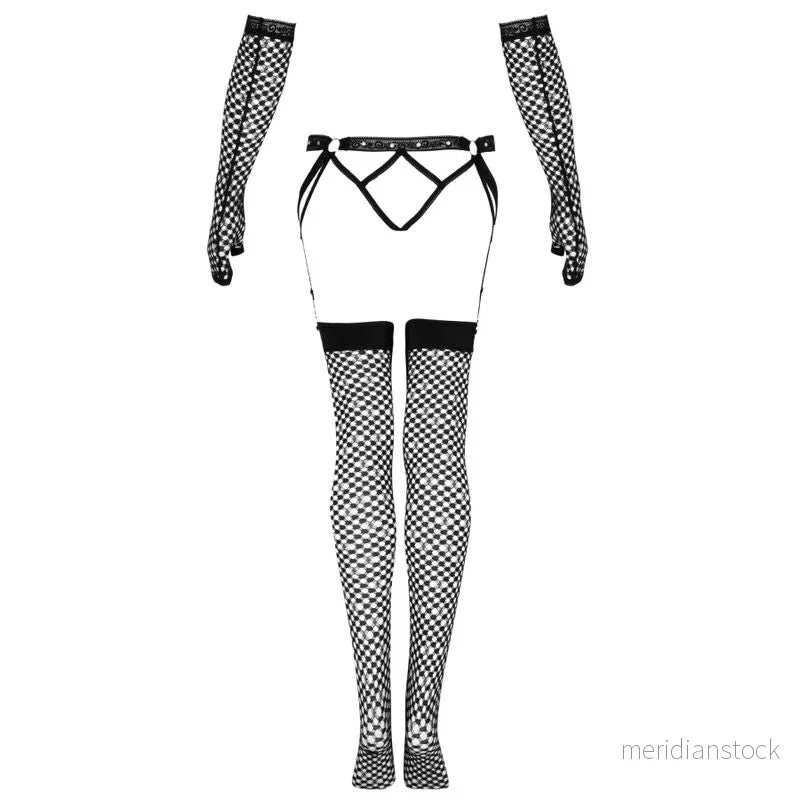 LIVCO CORSETTI FASHION - NEMALIA SET GARTER + STOCKINGS + GLOVES BLACK - Bild 2