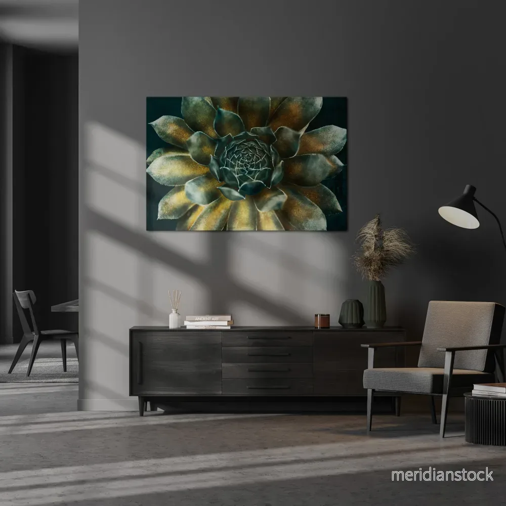 MYSTICAL SUCCULENT WHIRL Horizontal Canvas Print