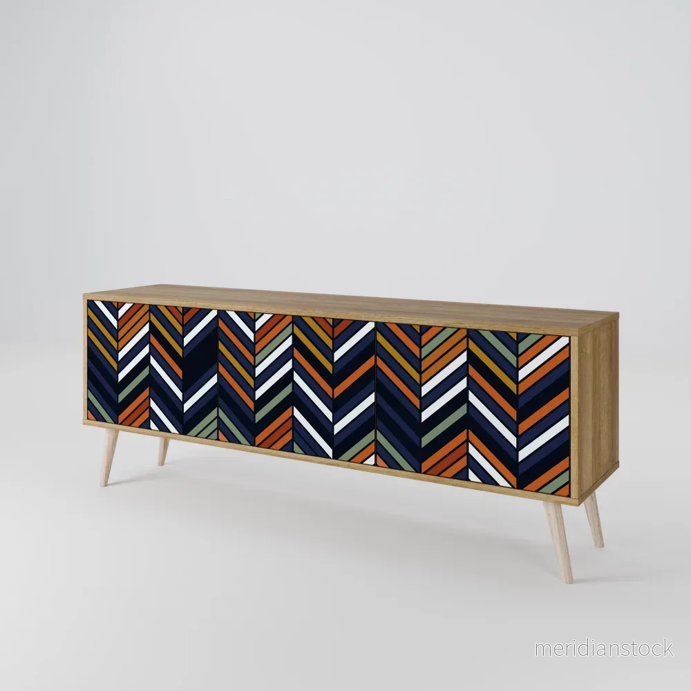 VIBRANT PATCHWORK TV-bänk med 3 dörrar VIBRANT PATCHWORK TV-bänk med 3 dörrar