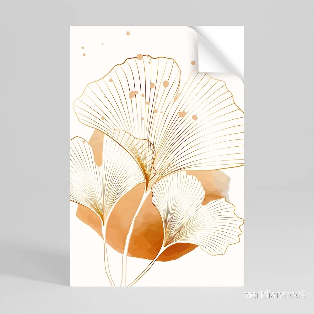 GOLDEN GINKGO DREAMS Självhäftande Vertikal Poster - Bild 2