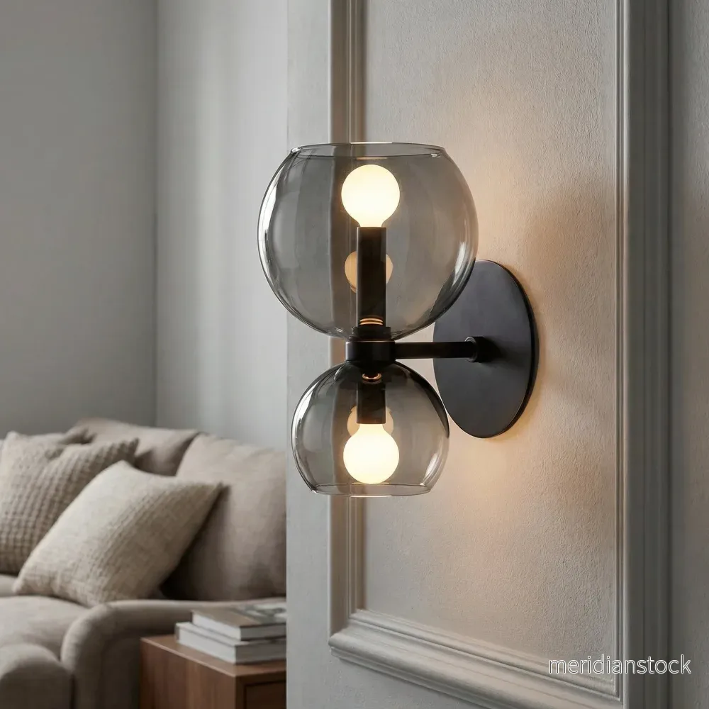 Minimalistisk tvåarmad vägglampa - Glowetta