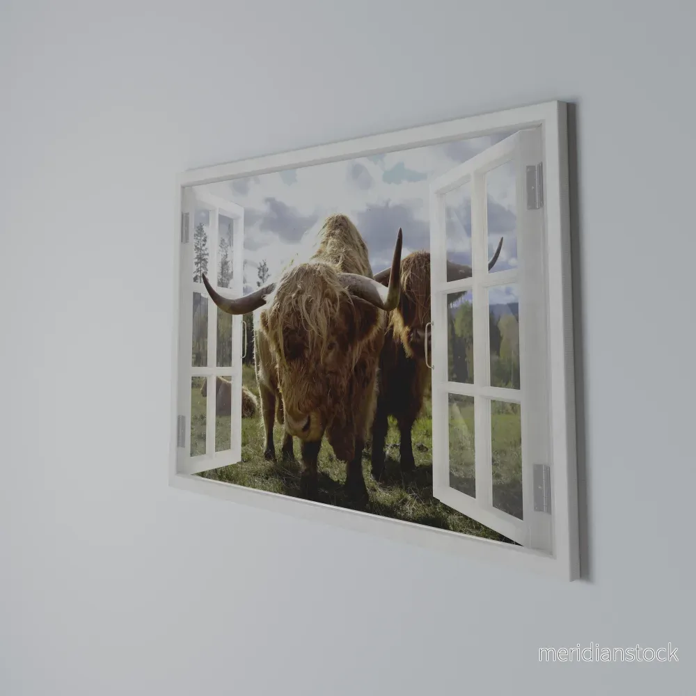 BOVINE WINDOW VISTA Horizontal Canvas Print - Bild 3