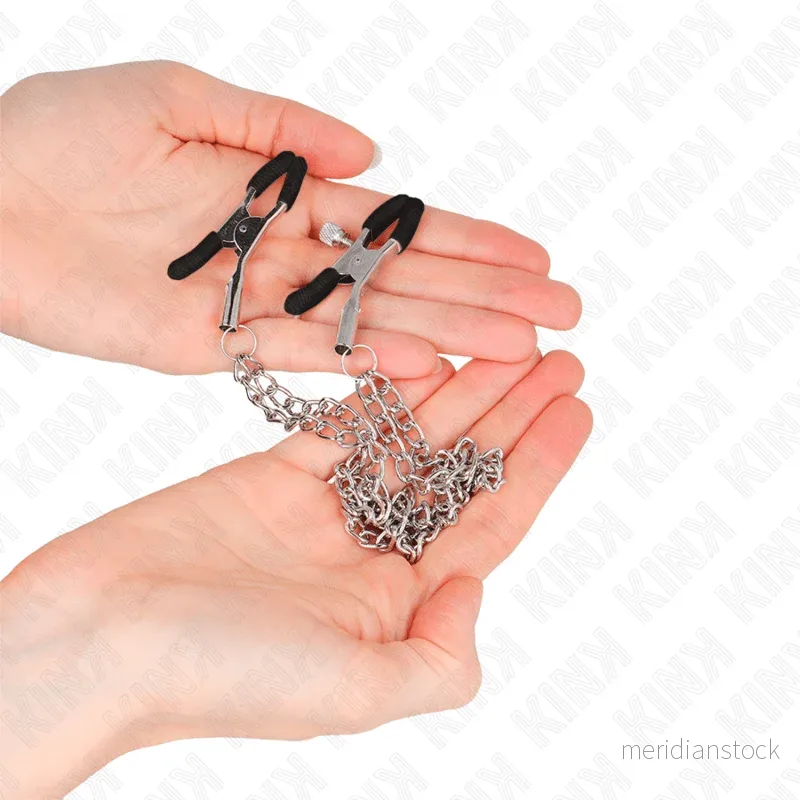 KINK - NIPPLE CLAMPS WITH 2 THICK CHAINS SILVER 20/23 CM - Bild 2