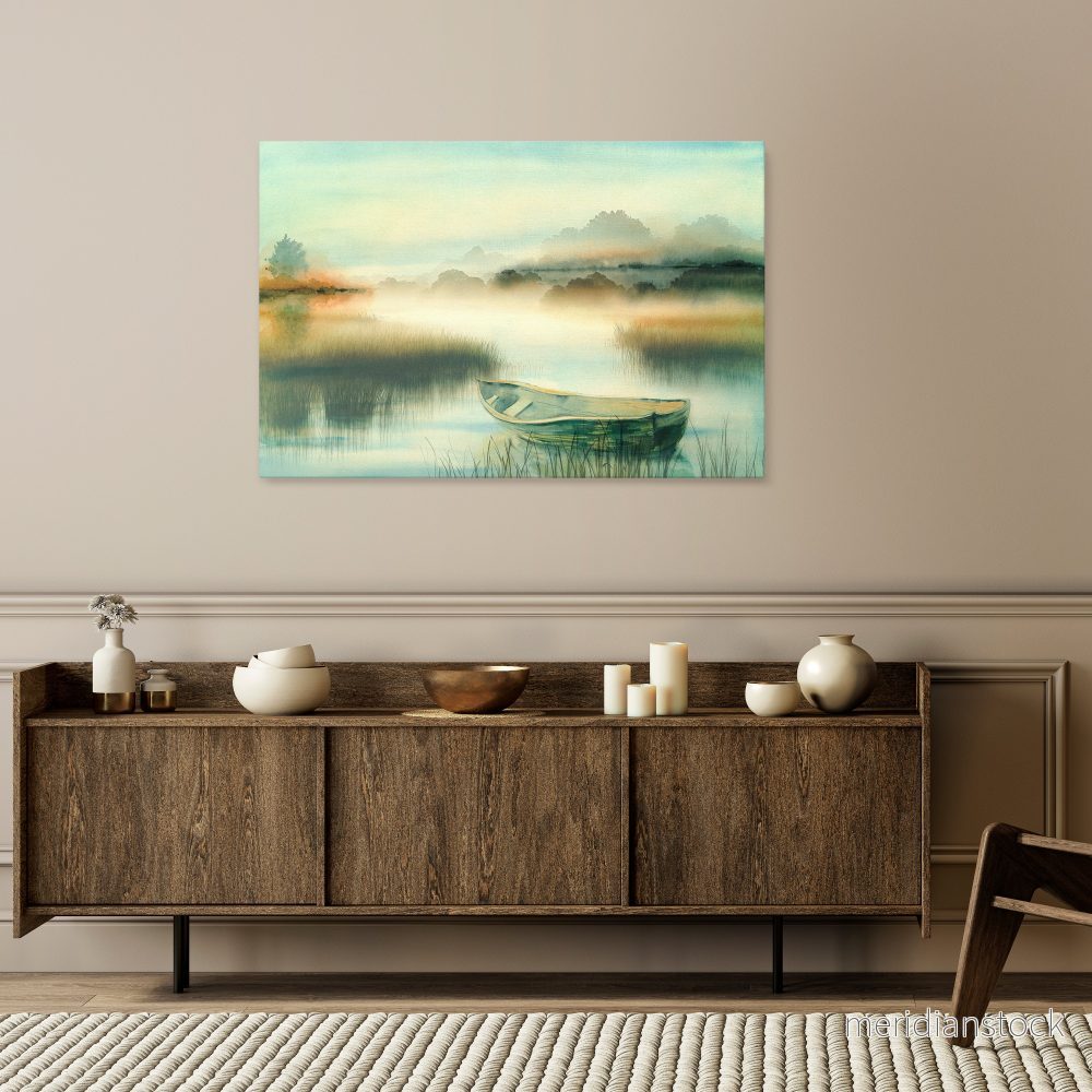 MORNING BY THE LAKE Horizontal Canvas Print - Bild 2