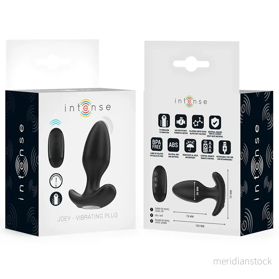 INTENSE - JOEY ANAL PLUG 10 VIBRATIONS BLACK REMOTE CONTROL - Bild 3