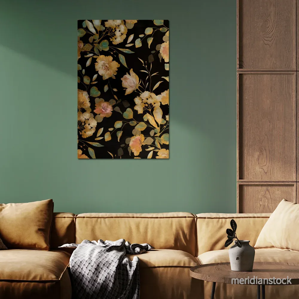 MODEST FLORAL Vertical Canvas Print