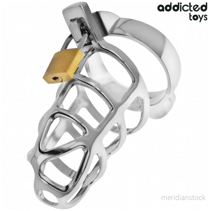 ADDICTED TOYS LOCKED - SILVER LOCK PENIS CAGE METAL SIZE M - Bild 2