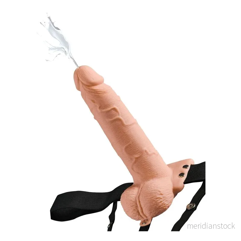 FETISH FANTASY SERIES - ADJUSTABLE HARNESS REALISTIC PENIS WITH BALLS SQUIRTING 19 CM