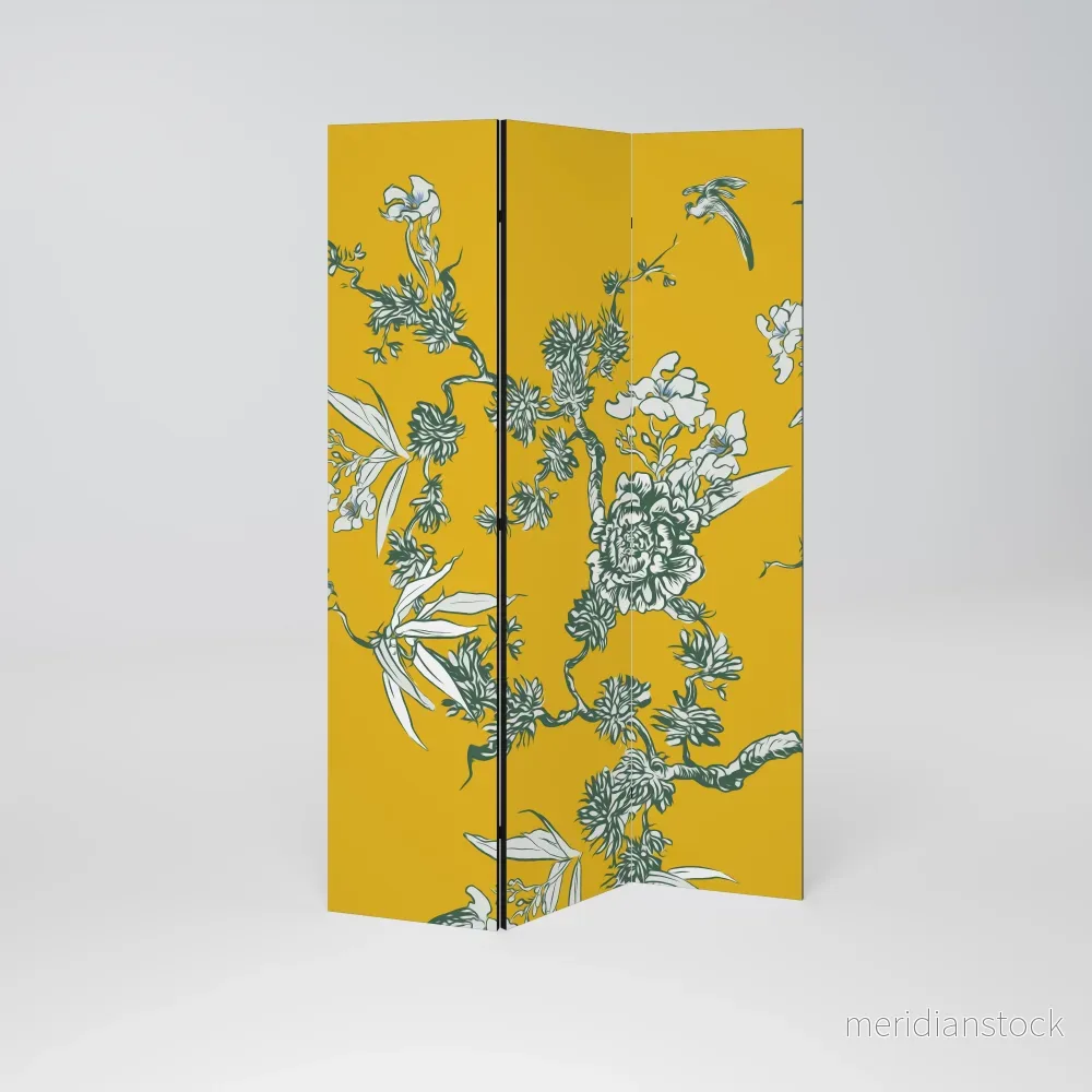 YELLOW CHINOISERIE Dekorativ rumsavdelare – 3 paneler - Bild 2