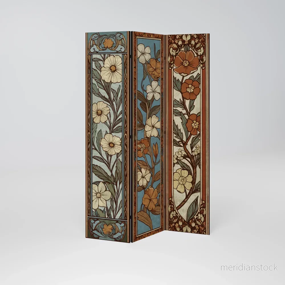 TIMELESS FLORA Dekorativ rumsavdelare – 3 paneler