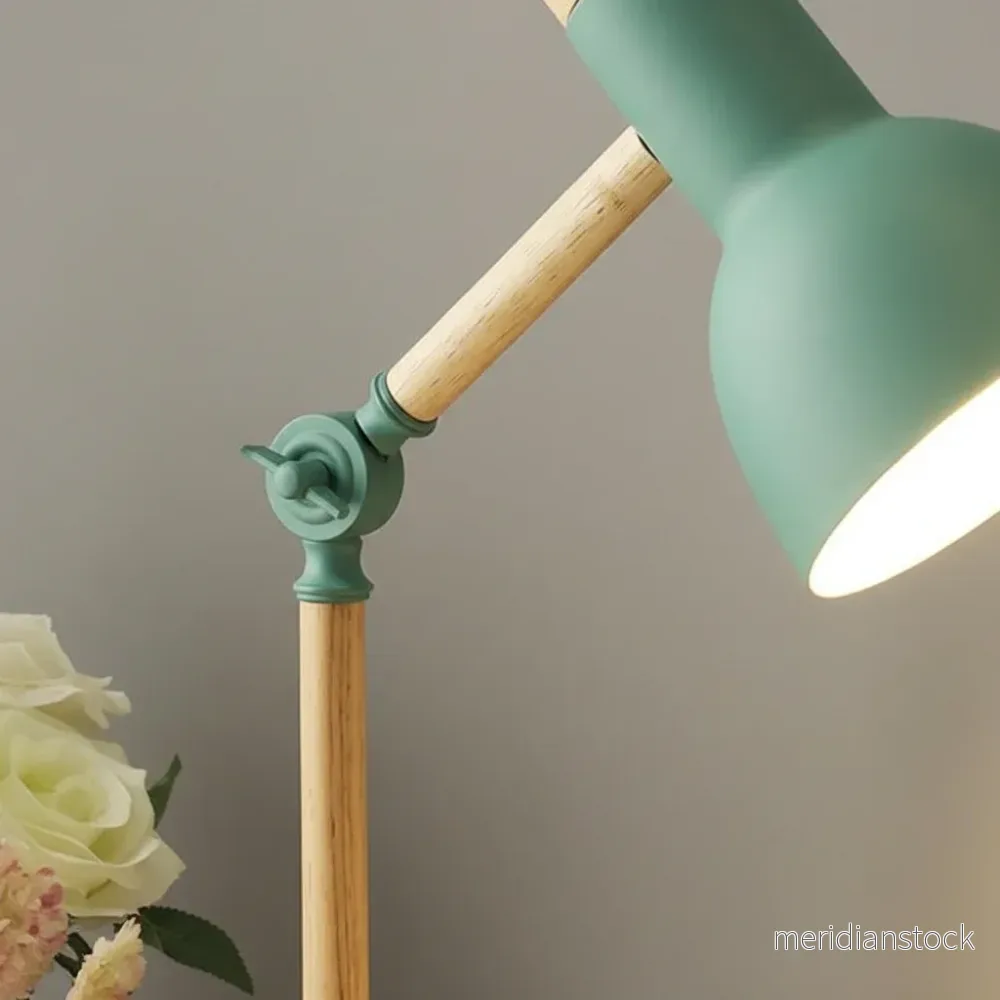 Skandinavisk bordlampa i trä och metall - Lumibrook - Bild 3