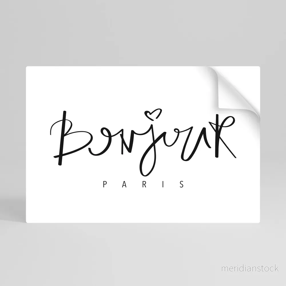 BONJOUR LOVE Självhäftande Horisontell Poster BONJOUR LOVE Självhäftande Horisontell Poster