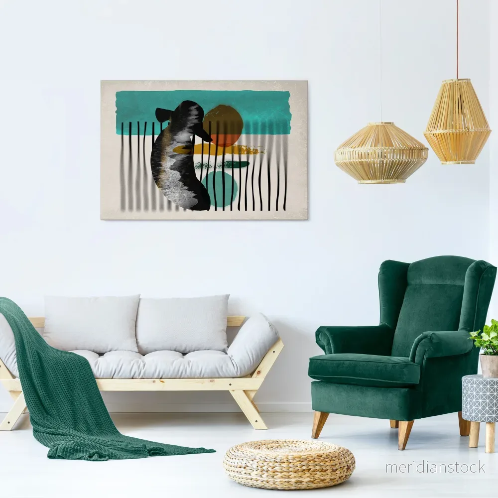 INKWELL TURQOISE Horizontal Canvas Print - Bild 2