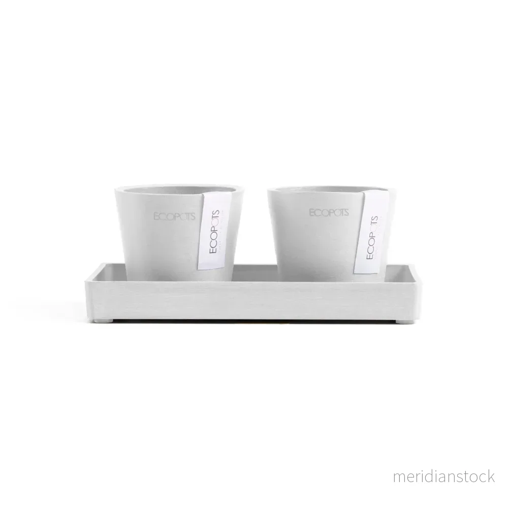 Kruka Amsterdam 8cm 2st & presentationsbricka 20cm vit - Bild 3