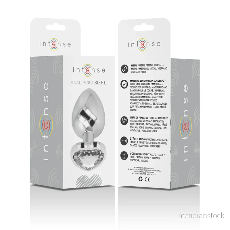 INTENSE - ANAL PLUG METAL ALUMINUM WHITE HEART SIZE L